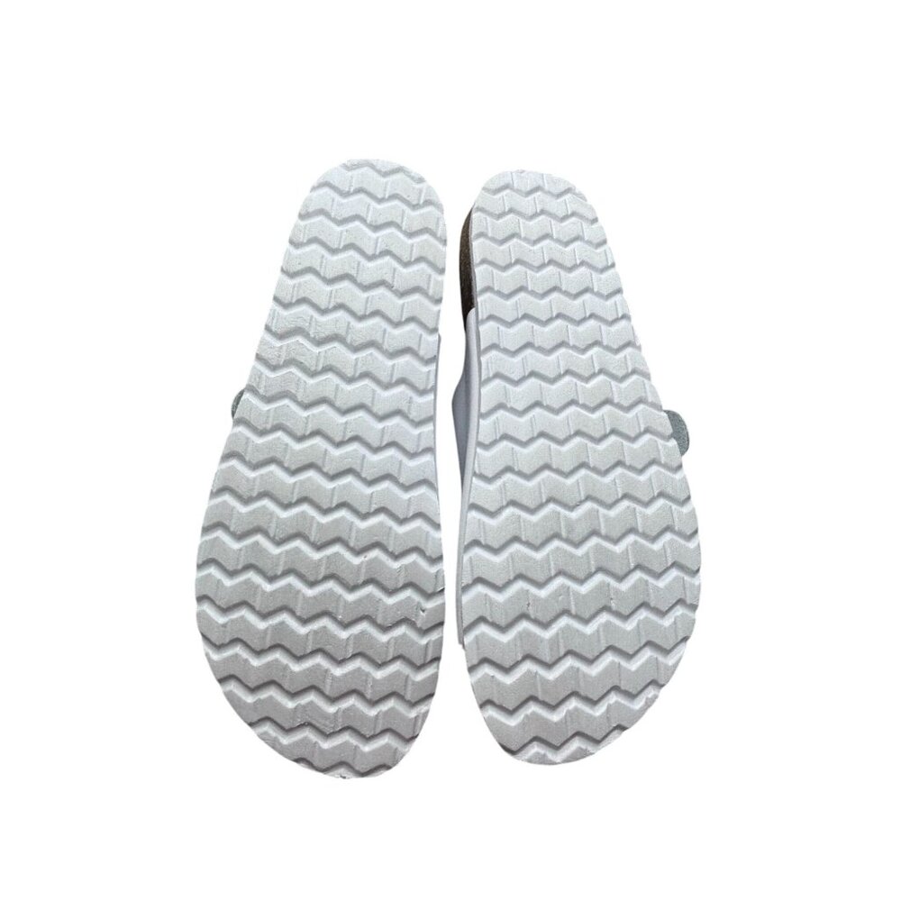 White Sonoma Leather Double Buckle Sandals Size 9.5 - Picture 4 of 8